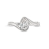 Thumbnail Image 4 of 3/4 CT. Pear-Shaped Certified Lab-Grown Diamond Solitaire Swirl Bypass Engagement Ring in 14K White Gold (F/VS2)