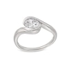 Thumbnail Image 1 of 1 CT. Oval Certified Lab-Grown Diamond Solitaire Swirl Bypass Engagement Ring in 14K White Gold (F/VS2)