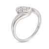 Thumbnail Image 3 of 1 CT. Oval Certified Lab-Grown Diamond Solitaire Swirl Bypass Engagement Ring in 14K White Gold (F/VS2)
