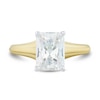 Thumbnail Image 2 of 2-1/2 CT. Emerald-Cut Certified Lab-Grown Diamond Solitaire Ribbed Shank Engagement Ring in 14K Two-Tone Gold (F/VS2)