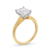Thumbnail Image 3 of 2-1/2 CT. Emerald-Cut Certified Lab-Grown Diamond Solitaire Ribbed Shank Engagement Ring in 14K Two-Tone Gold (F/VS2)