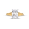 Thumbnail Image 4 of 2-1/2 CT. Emerald-Cut Certified Lab-Grown Diamond Solitaire Ribbed Shank Engagement Ring in 14K Two-Tone Gold (F/VS2)