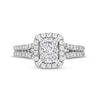 Thumbnail Image 3 of 1-1/2 CT. T.W. Cushion-Cut Certified Lab-Created Diamond Frame Split Shank Engagement Ring in 14K White Gold (F/VS2)