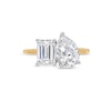 Thumbnail Image 4 of 3 CT. T.W. Emerald-Cut and Pear-Shaped Certified Lab-Grown Diamond Toi et Moi Engagement Ring in 14K Gold (F/VS2)