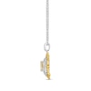 Thumbnail Image 2 of Enchanted Disney Belle Oval Citrine and 1/5 CT. T.W. Diamond Pendant in Sterling Silver and 14K Gold - 19”