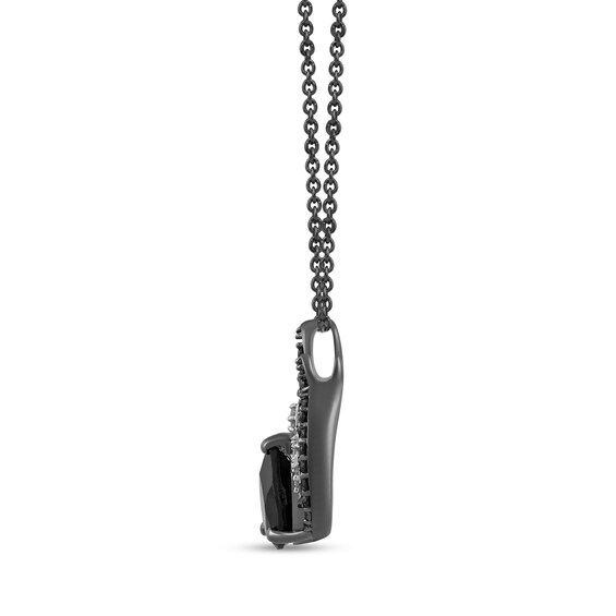 Enchanted Disney Villains Maleficent Onyx and 1/5 CT. T.w. Diamond Pendant in Sterling Silver and Black Rhodium - 18â