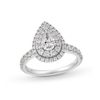 Thumbnail Image 1 of Vera Wang Love Collection 1-1/5 CT. T.W. Pear-Shaped Diamond Double Frame Engagement Ring in 14K White Gold