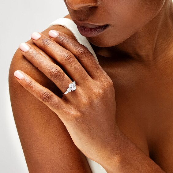 2-1/3 CT. T.w. Oval and Round Certified Lab-Grown Diamond Seven Stone Graduated Engagement Ring in 14K White Gold