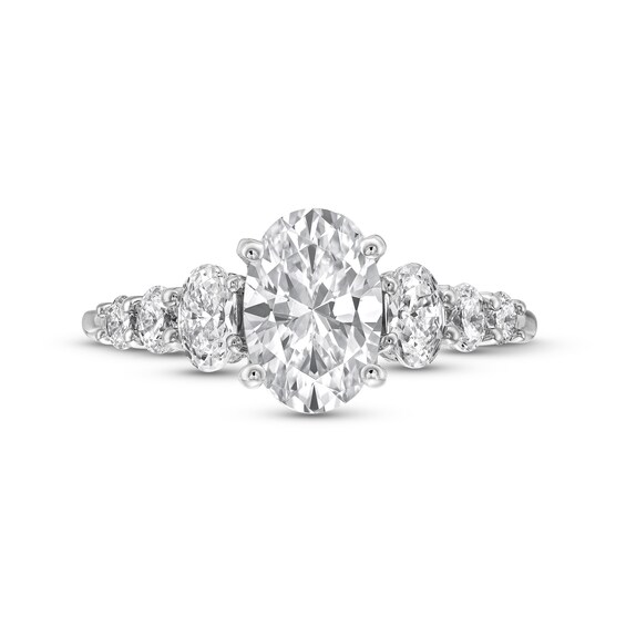 2-1/3 CT. T.w. Oval and Round Certified Lab-Grown Diamond Seven Stone Graduated Engagement Ring in 14K White Gold