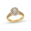 Thumbnail Image 1 of Vera Wang Love Collection 1 CT. T.W. Emerald-Cut Diamond Double Frame Triple Row Engagement Ring in 14K Gold