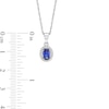 Thumbnail Image 5 of Oval Blue and White Lab-Created Sapphire Frame Pendant, Ring and Stud Earrings Set in Sterling Silver - Size 7