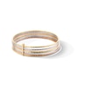 Thumbnail Image 1 of Diamond-Cut Bangle Bracelet Stack in 14K Tri-Tone Gold