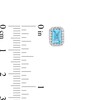 Thumbnail Image 4 of Emerald-Cut Blue Topaz and White Lab-Created Sapphire Frame Pendant, Ring and Stud Earrings Set in Sterling Silver