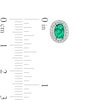 Thumbnail Image 6 of Oval Lab-Created Emerald and White Lab-Created Sapphire Frame Pendant, Ring and Stud Earrings Set in Sterling Silver