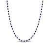 Thumbnail Image 2 of Blue Lab-Created Sapphire and 8 CT. T.W. Diamond Alternating Tennis Necklace in 10K White Gold - 16.5"