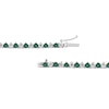 Thumbnail Image 3 of Lab-Created Emerald and 6 CT. T.W. Diamond Alternating Tennis Necklace in 10K White Gold - 16.5"