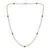 Thumbnail Image 1 of Emerald-Cut Lab-Created Emerald and 3 CT. T.W. Diamond Station Line Necklace in 10K Gold - 16"