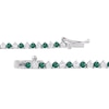 Thumbnail Image 3 of Lab-Created Emerald and 2-1/4 CT. T.W. Diamond Alternating Tennis Necklace in 10K White Gold - 16"