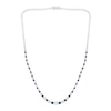 Thumbnail Image 1 of Blue Lab-Created Sapphire and 1-1/2 CT. T.W. Diamond Graduated Alternating Tennis Necklace in 10K White Gold - 16"