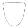 Thumbnail Image 1 of Blue Lab-Created Sapphire and 3/4 CT. T.W. Diamond Station Line Necklace in 10K White Gold - 16"