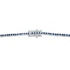 Thumbnail Image 3 of Blue Lab-Created Sapphire and 3/4 CT. T.W. Diamond Station Line Necklace in 10K White Gold - 16"