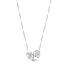Thumbnail Image 1 of 2 CT. T.W. Pear-Shaped and Round Certified Lab-Grown Diamond Toi et Moi Necklace in 14K White Gold (F/VS2)