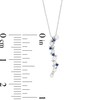 Thumbnail Image 3 of Journey Freshwater Cultured Pearl, Blue and White Lab-Created Sapphire Curved Drop Pendant in Sterling Silver