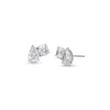 Thumbnail Image 0 of 2 CT. T.W. Pear-Shaped and Round Certified Lab-Created Diamond Toi et Moi Stud Earrings in 14K White Gold (F/VS2)