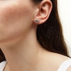 Thumbnail Image 2 of Blue and White Lab-Created Sapphire Evil Eye Stud Earrings in Sterling Silver