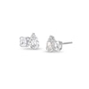 Thumbnail Image 1 of 2 CT. T.W. Pear and Asscher-Cut Certified Lab-Grown Diamond Toi et Moi Stud Earrings in 14K White Gold (F/VS2)