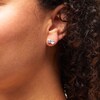 Thumbnail Image 2 of 2 CT. T.W. Pear and Asscher-Cut Certified Lab-Grown Diamond Toi et Moi Stud Earrings in 14K White Gold (F/VS2)
