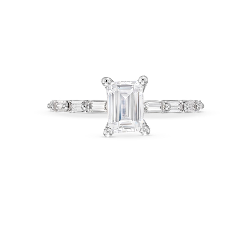 Main Image 4 of 1-1/2 CT. T.W. Certified Emerald-Cut Lab-Grown Diamond Engagement Ring in 14K White Gold (F/VS2)