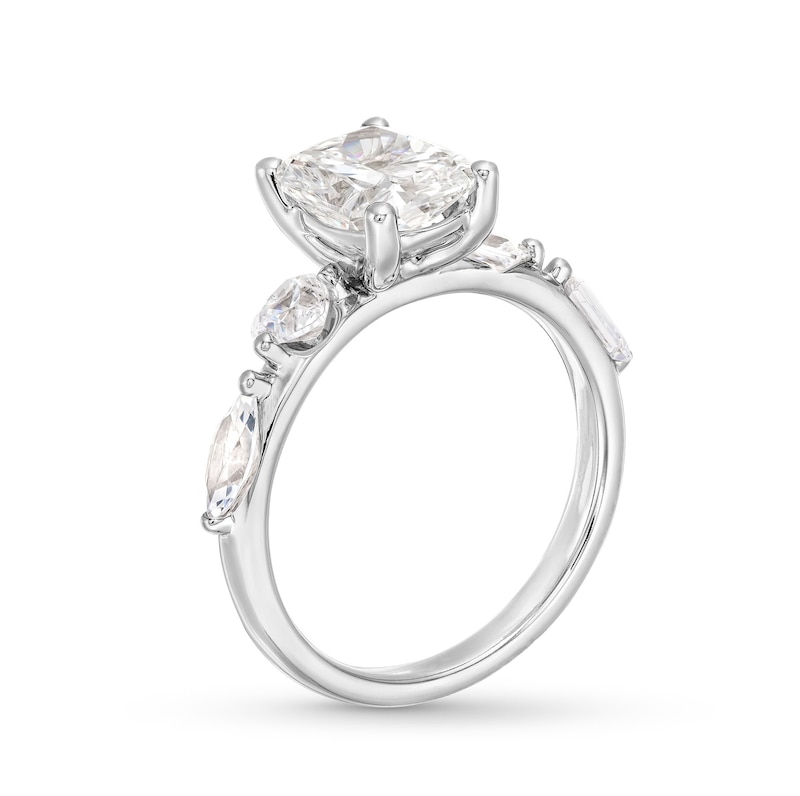 3 CT. T.W. Multi-Shaped Certified Lab-Created Diamond Engagement Ring in 14K White Gold (F/VS2)