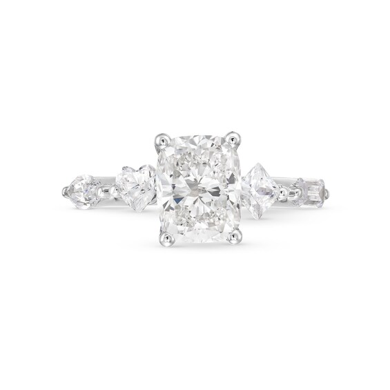 3 CT. T.w. Multi-Shaped Certified Lab-Grown Diamond Engagement Ring in 14K White Gold (F/Vs2)
