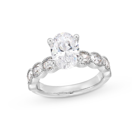 3-1/4 CT. T.w. Oval Certified Lab-Grown Diamond Vintage-Style Engagement Ring in 14K White Gold (F/Vs2)