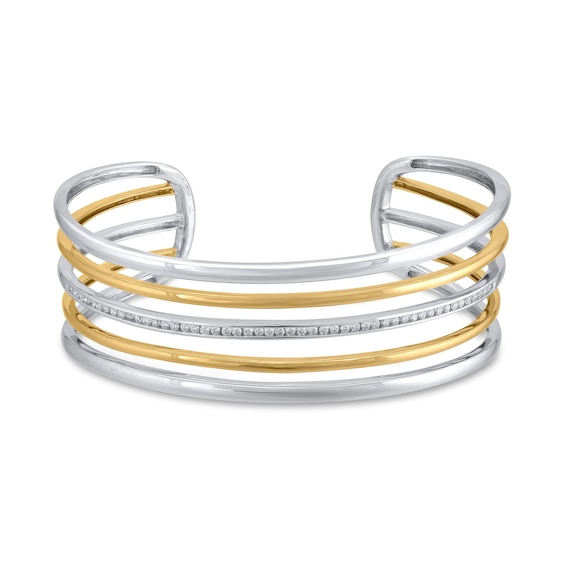 1/2 CT. T.w. Lab-Created Diamond Bangle Bracelet in Sterling Silver and 14K Gold Plate (F/Si2)