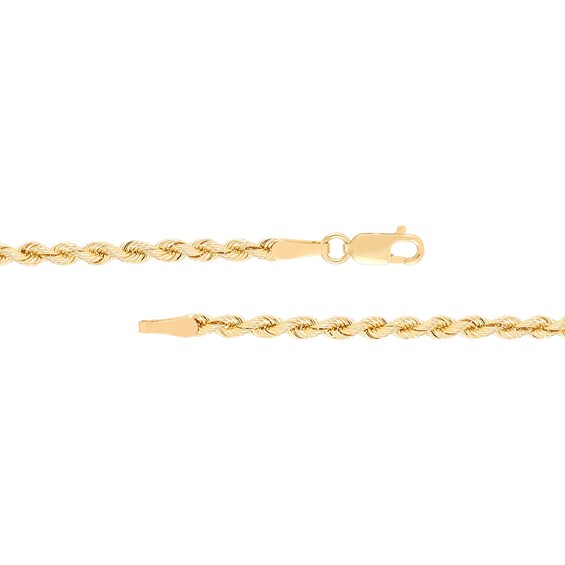 2.5mm Rope Chain Necklace in Hollow 14K Gold - 22"