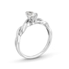 Thumbnail Image 3 of 1/2 CT. Pear-Shaped Diamond Solitaire Twist Shank Ring in 14K White Gold