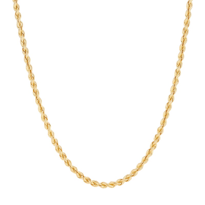 Main Image 1 of 3.0mm Silk Rope™ Chain Necklace in Hollow 14K Gold - 20"
