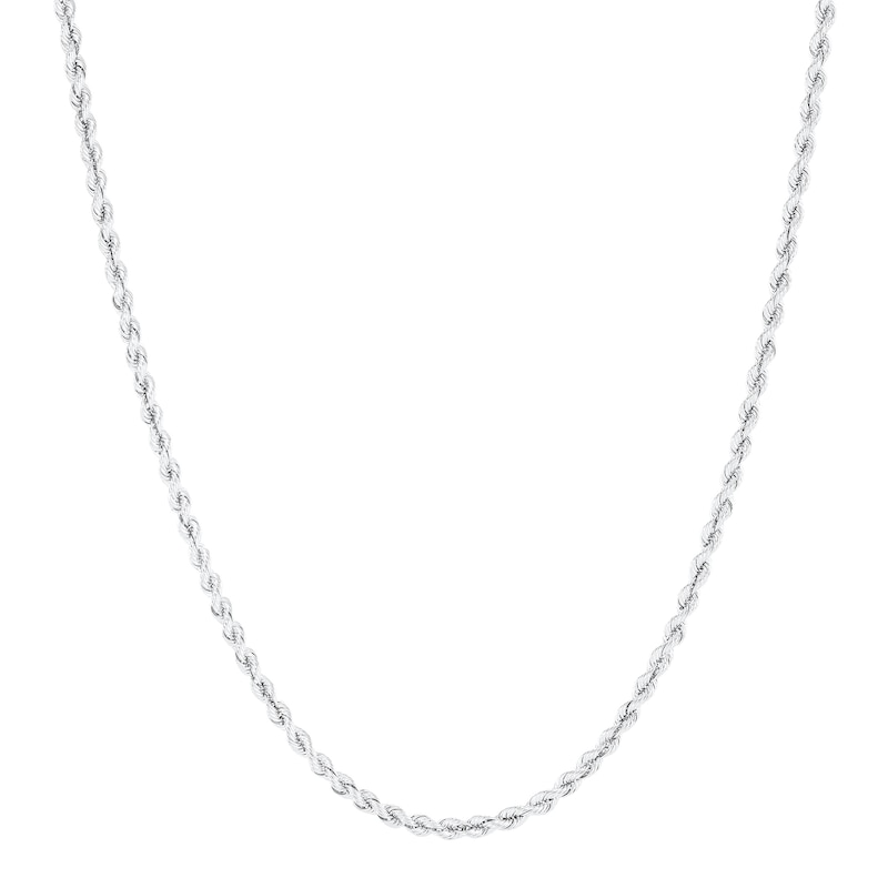 Main Image 1 of 2.5mm Silk Rope™ Chain Necklace in Hollow 14K White Gold - 20"