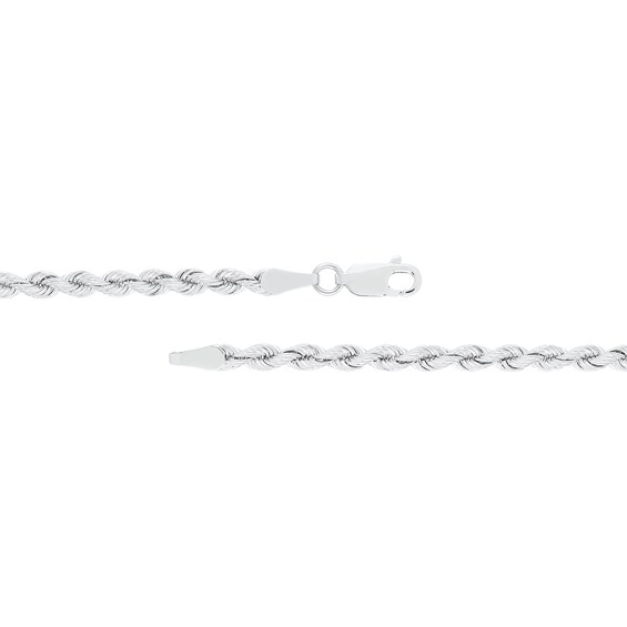 3.0mm Silk Ropeâ¢ Chain Necklace in Hollow 14K White Gold - 24"