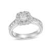 Thumbnail Image 1 of 1-1/2 CT. T.W. Princess-Cut Diamond Cushion Frame Channel-Set Shank Engagement Ring in 14K White Gold