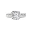 Thumbnail Image 4 of 1-1/2 CT. T.W. Princess-Cut Diamond Cushion Frame Channel-Set Shank Engagement Ring in 14K White Gold