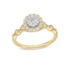 Thumbnail Image 1 of 1/2 CT. T.W. Diamond Double-Frame Vintage-Style Engagement Ring in 10K Gold