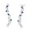 Thumbnail Image 0 of Journey Cultured Freshwater Pearl, Blue and White Lab-Created Sapphire Curved Drop Earrings in Sterling Silver