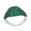 Thumbnail Image 1 of Lab-Created Emerald Signet Ring in Sterling Silver and Black Rhodium Plate