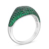 Thumbnail Image 3 of Lab-Created Emerald Signet Ring in Sterling Silver and Black Rhodium Plate