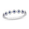 Thumbnail Image 1 of Blue Sapphire Seven Stone Clover Ring in 10K White Gold