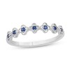 Thumbnail Image 0 of Blue Sapphire Seven Stone Clover Ring in 10K White Gold