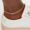 Thumbnail Image 1 of 2.5mm Diamond-Cut Valentino Chain Anklet in Solid 14K Tri-Tone Gold - 10"